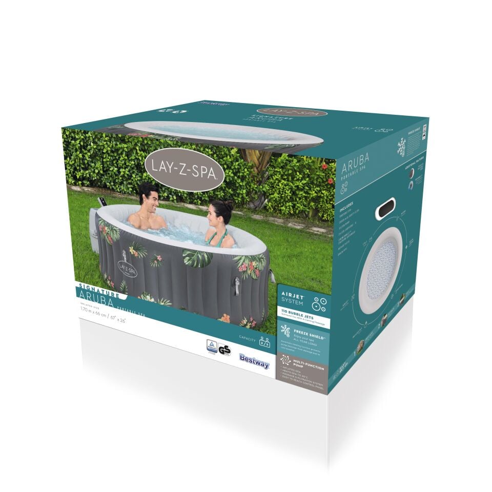 Lay-Z-Spa® 60061 Aruba Signature AirJet™ Şişme Spa Havuzu, 2-3 kişilik