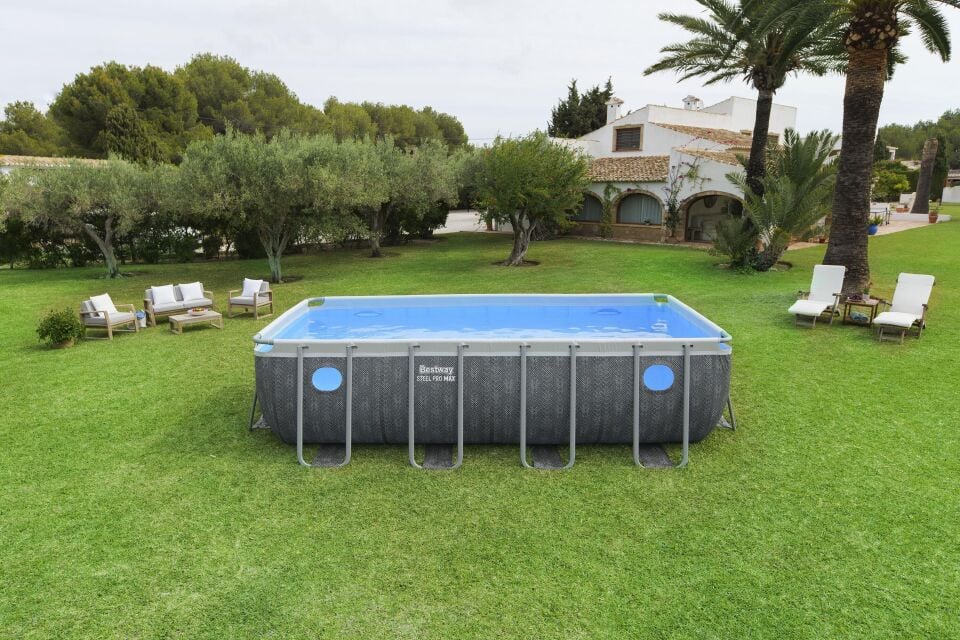 Bestway® Steel Pro MAX™ Splashview™ 561MB Dikdörtgen Yerüstü Havuz Seti 4,88 m x 2,44 m x 1,22 m
