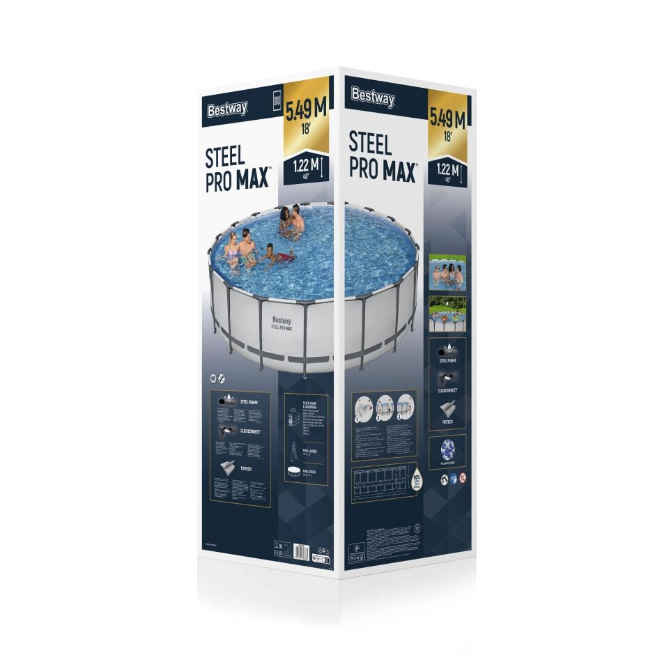 Bestway® 56462 Steel Pro MAX™ Prefabrik Yer Üstü Havuz Seti 5,49 m x 1,22 m
