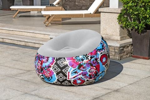 Bestway® 1075111XXX23 Çiçek Desenli Şişme Yuvarlak Koltuk