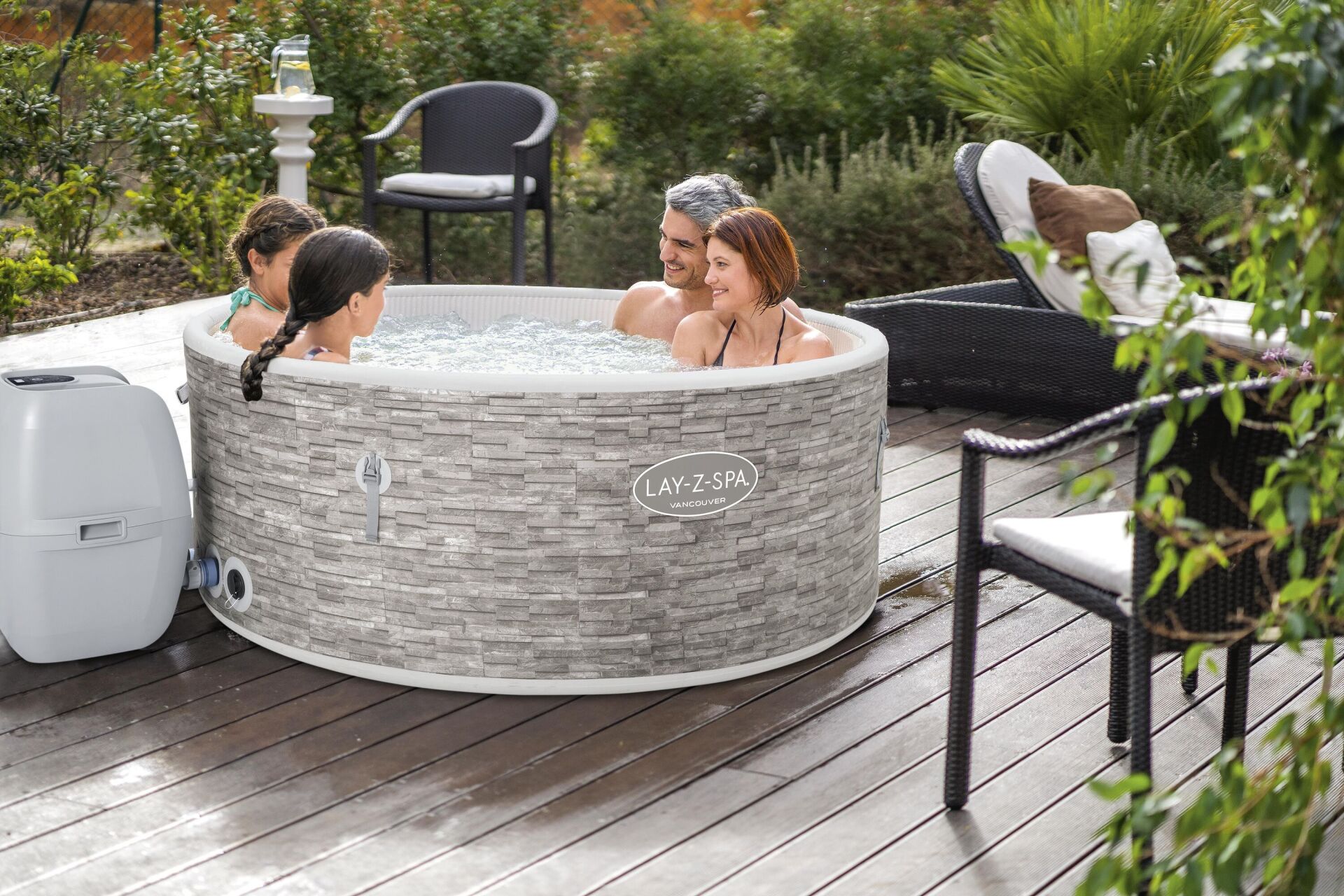 Lay-Z-Spa® 60027 Vancouver AirJet Plus™  Şişme Spa Havuzu,  Mobil Uygulama Kontrollü, 3-5 kişilik