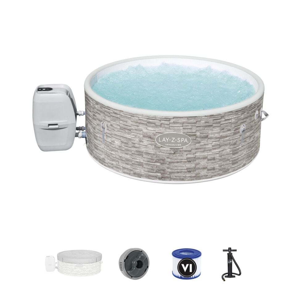 Lay-Z-Spa 60027 Vancouver AirJet Plus  Şişme Spa Havuzu,  Mobil Uygulama Kontrollü, 3-5 kişilik