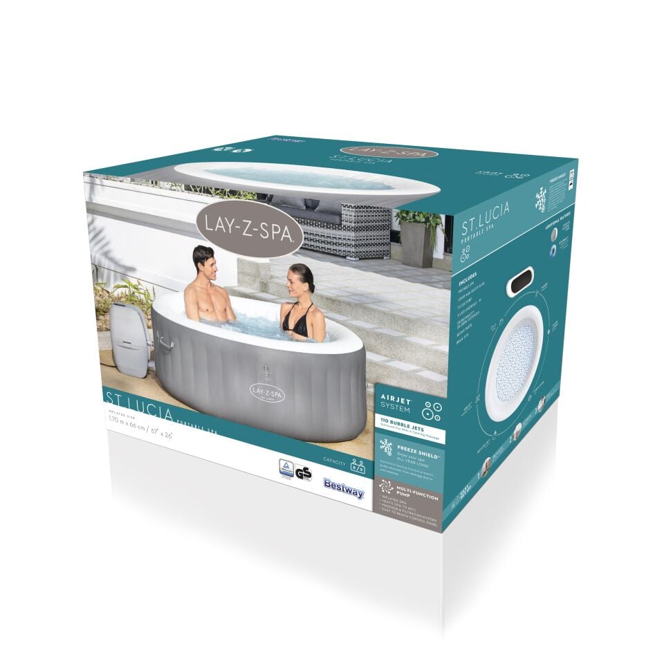 Lay-Z-Spa® 60037 St. Lucia AirJet™  Şişme Spa Havuzu, 2-3 kişilik