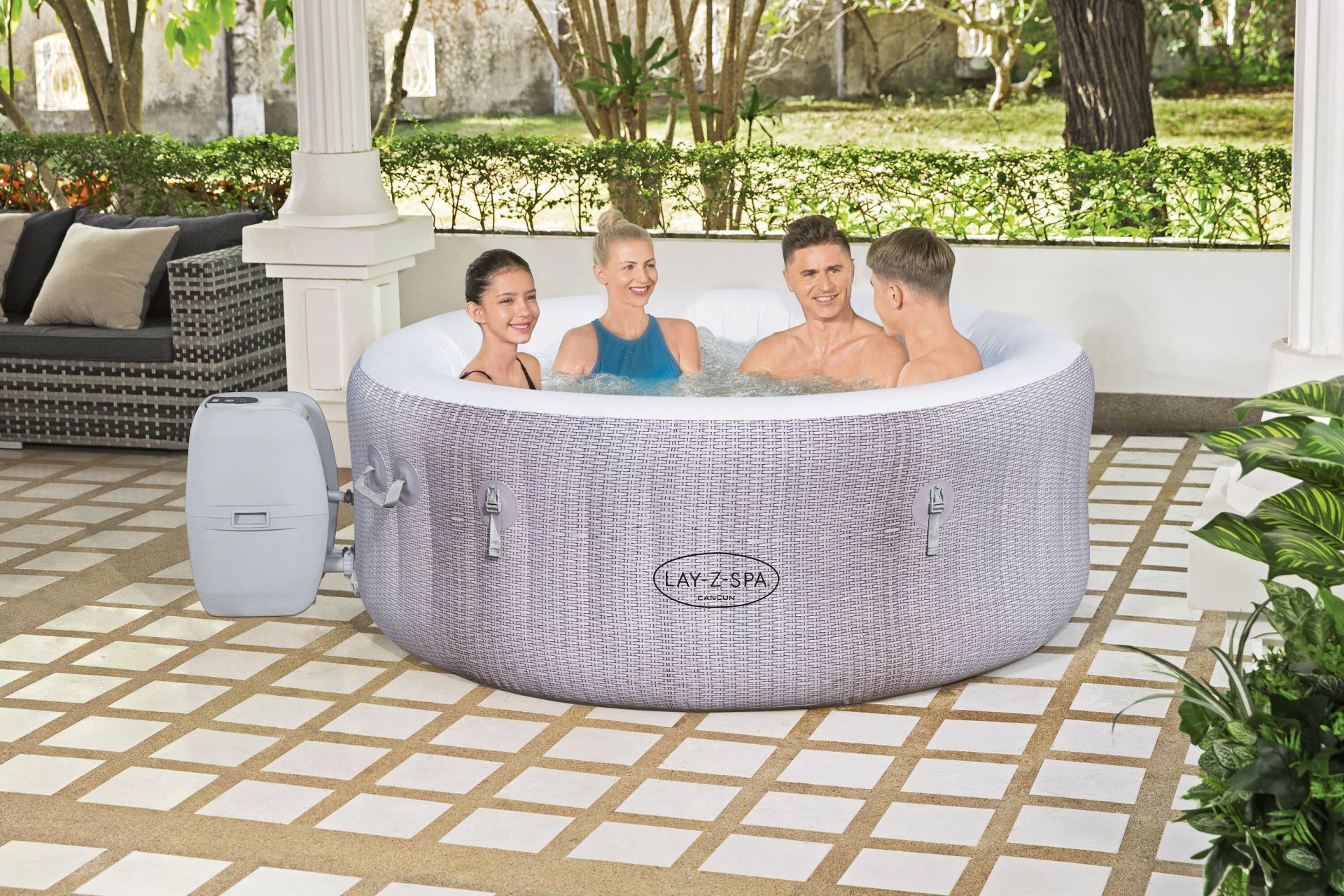 Lay-Z-Spa 60003 Cancun Signature AirJet  Şişme Spa Havuzu, 2-4 kişilik