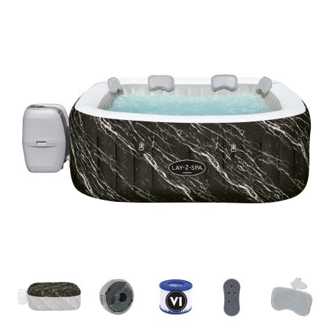 Lay-Z-Spa® 1060261XXX24 Hawaii Smart Luxe AirJet™ Şişme Spa Havuzu, LED ışıklı ve Mobil Uygulama Kontrollü, 4-6 kişilik
