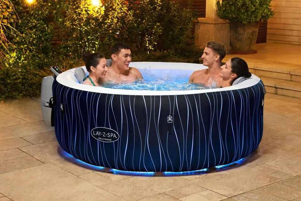Lay-Z-Spa® 60059 Hollywood Luxe AirJet™ Şişme Spa Havuzu, LED ışıklı, 4-6 kişilik