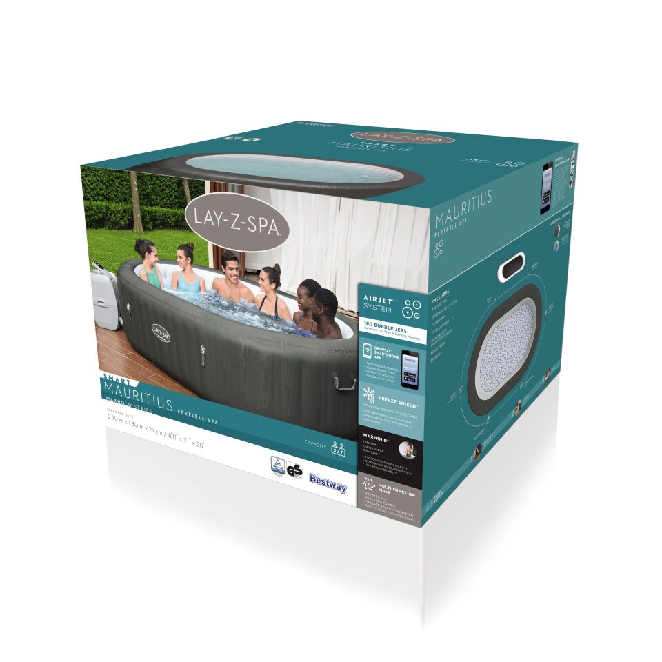 Lay-Z-Spa® 60067 Mauritius Smart AirJet™ Şişme Spa Havuzu, 5-7 kişilik