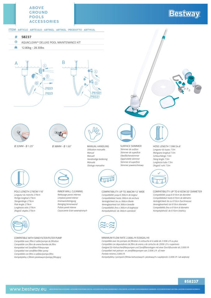 Bestway AquaClean Deluxe Pool Maintenance Kit