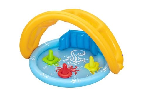 Bestway® 1052568XXX24 Lil' SeaShapes™ Gölgelikli Bebek Havuzu 1,12 m x 89 cm x 76 cm