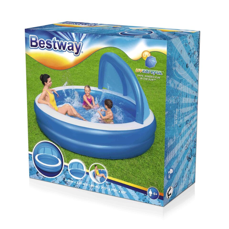 Bestway® 54337 UV Careful™ Gölgelikli Şişme Havuz 2.41m x 2.41m x 1.40m