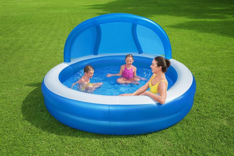 Bestway 54337 UV Careful Gölgelikli Şişme Havuz 2.41m x 2.41m x 1.40m
