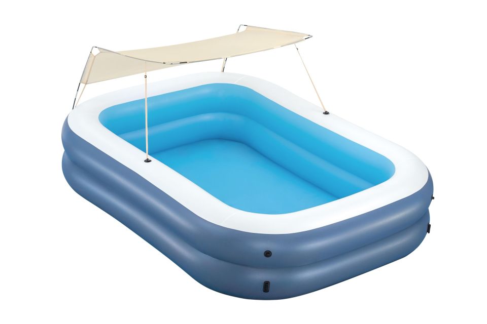 Bestway® 1054449XXX24 Summer Bliss™ Gölgelikli Şişme Aile Havuzu 2,54 m x 1,78 m x 1,40 m