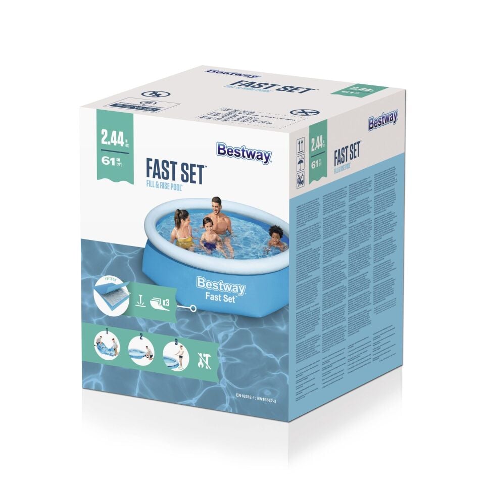 Bestway 57448 Fast Set Çember Şişme Havuz 2.44 m x 61 cm