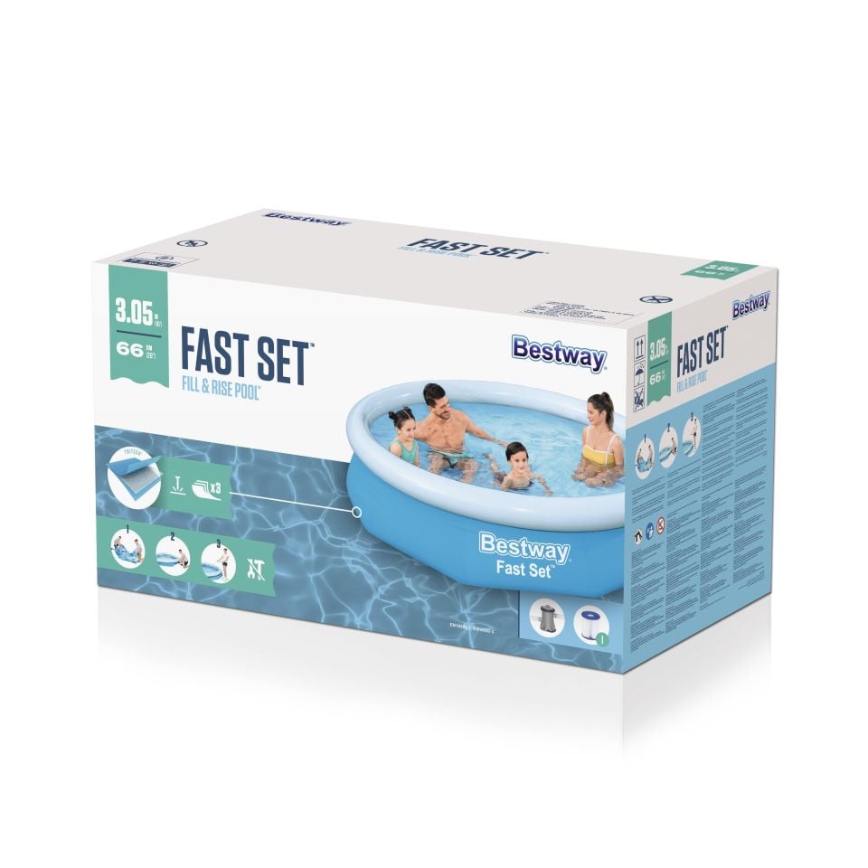 Bestway® 57458 Fast Set™ Çember Şişme Havuz Seti 3.05 m x 66 cm