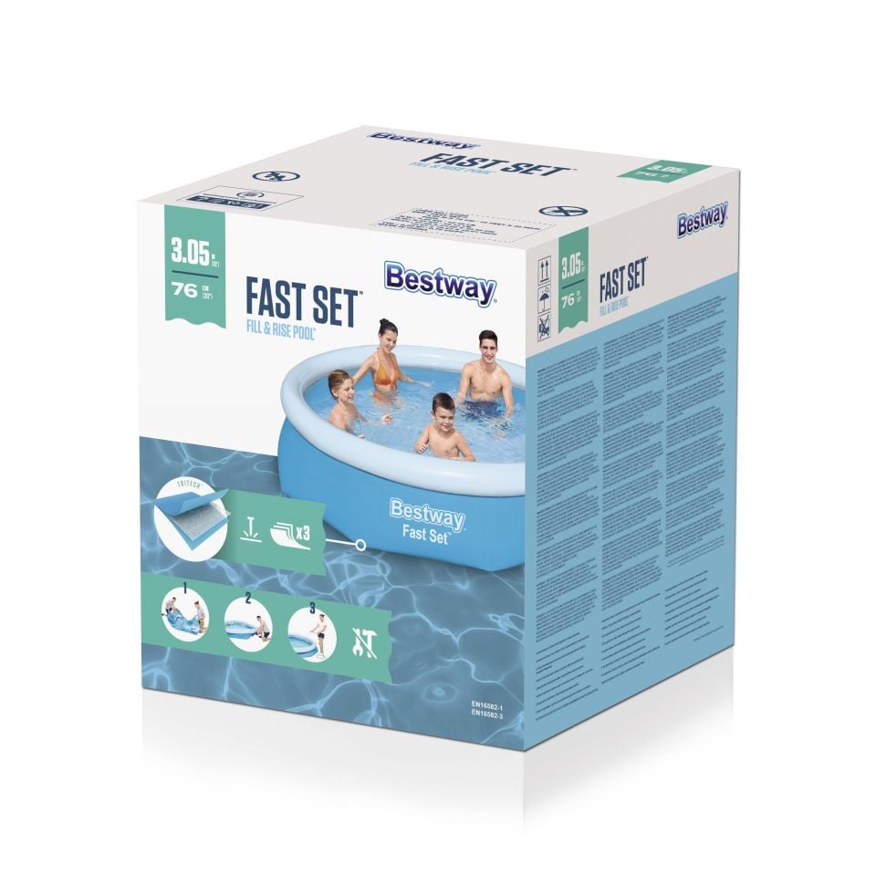 Bestway® 57266 Fast Set™ Çember Şişme Havuz, 3.05 m x 76 cm