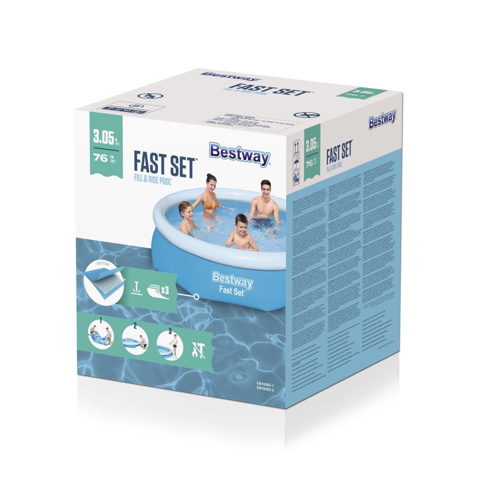 Bestway® 57266 Fast Set™ Çember Şişme Havuz, 3.05 m x 76 cm