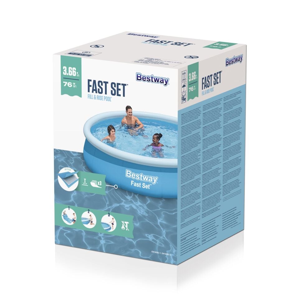 Bestway 57273 Fast Set  Çember Şişme Havuz, 3.66 m x 76 cm