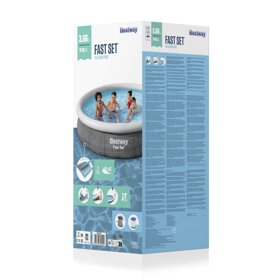 Bestway® Fast Set™ Çember Şişme Havuz Seti 3.66 m x 76 cm