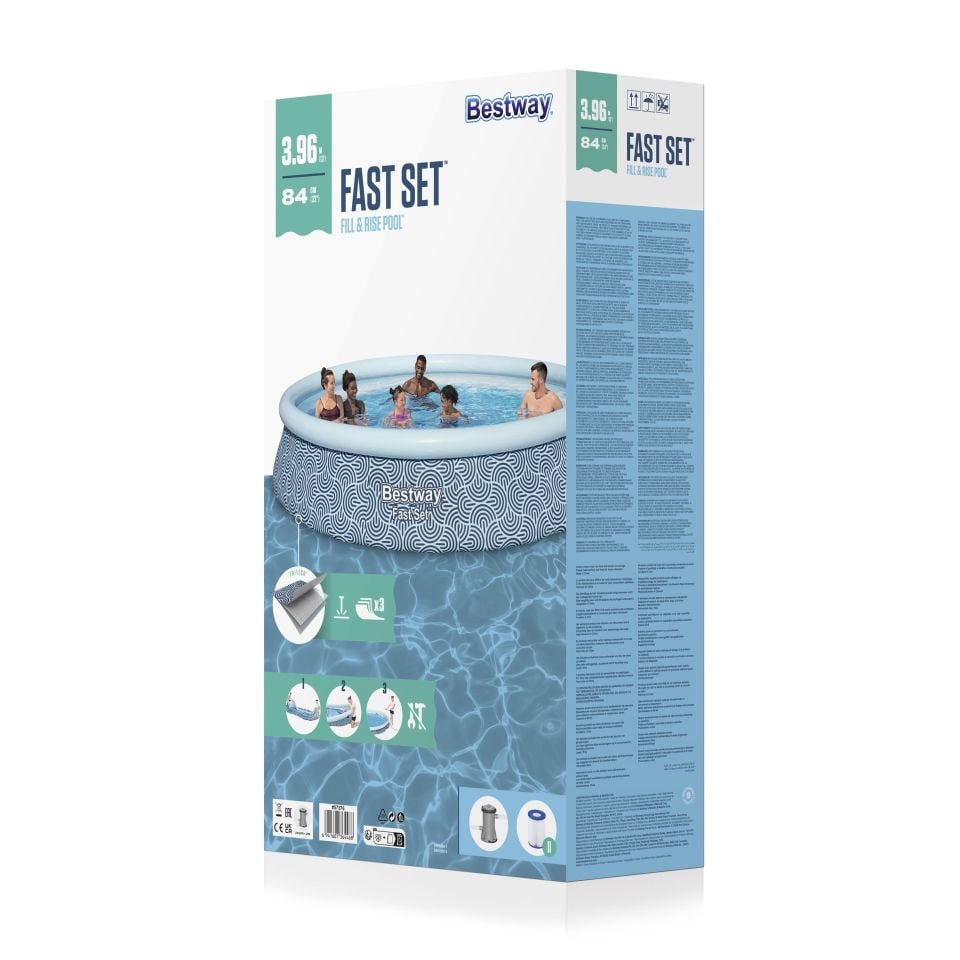 Bestway® 57376 Fast Set™ Şişme Çember Havuz Seti, 3,96 m x 84 cm