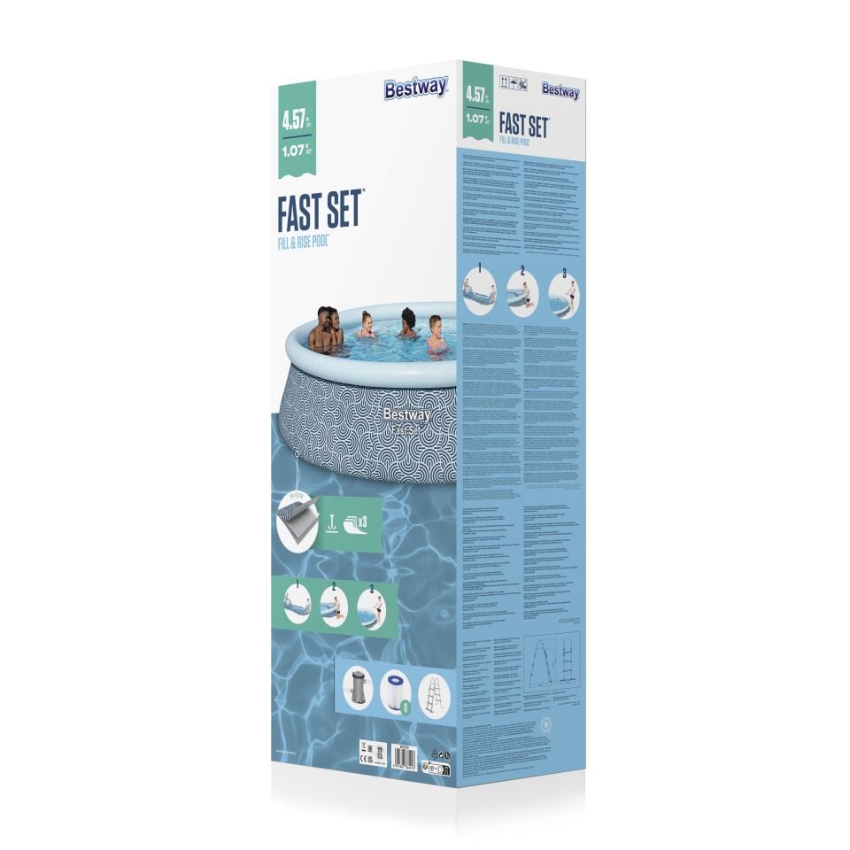 Bestway® Fast Set™ Çember Şişme Havuz Seti 4,57 m x 1,07 m