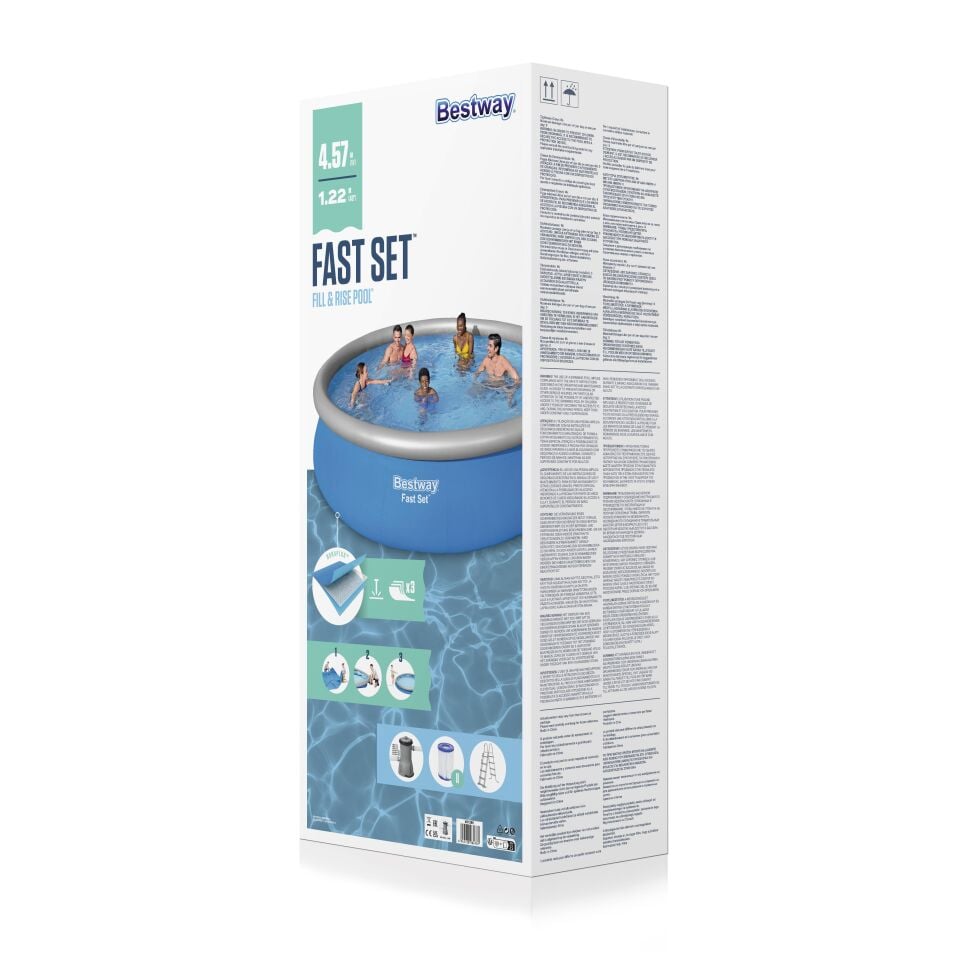 Bestway® Fast Set™ Çember Şişme Havuz Seti  4,57 m x 1,22 m