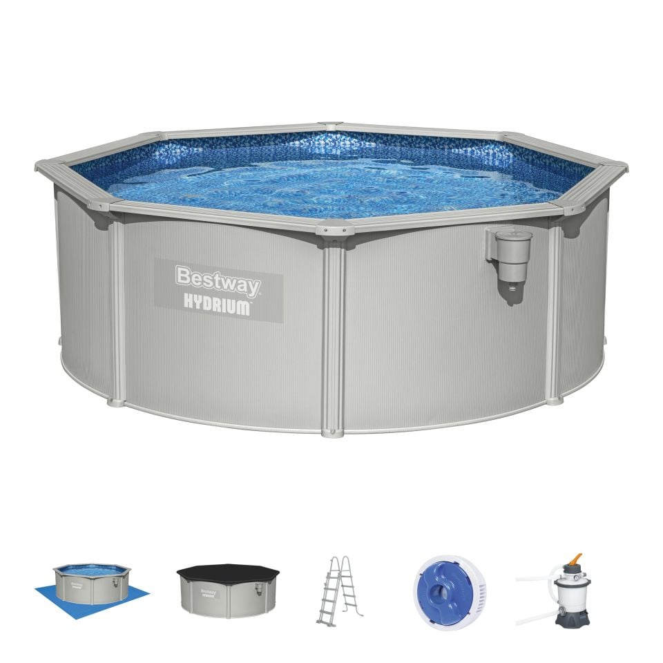 Bestway® 56574 Hydrium™ Çelik Duvarlı Prefabrik Yer Üstü Havuz Seti 3,66 m x 1,22 m