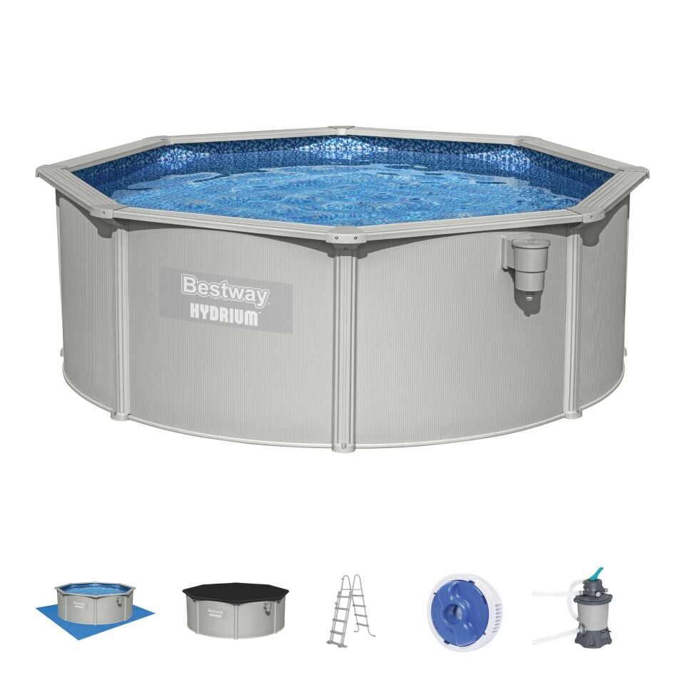 Bestway Prefabrik Havuz Hydrium Çelik Duvarlı Prefabrik Yer Üstü Havuz Seti 3,66 m x 1,22 m 56574