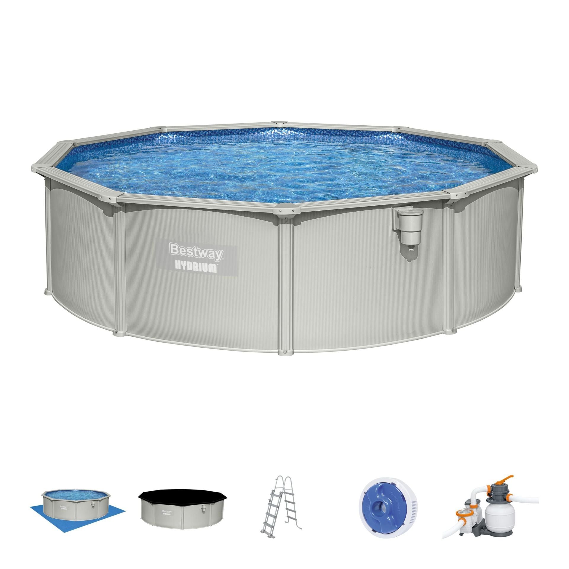 Bestway® Hydrium™ Çelik Duvarlı Prefabrik Yer Üstü Havuz Seti 4,57 m x 1,22 m