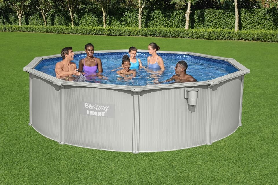 Bestway® 56384 Hydrium™ Çelik Duvarlı Prefabrik Yer Üstü Havuz Seti 4,57 m x 1,22 m