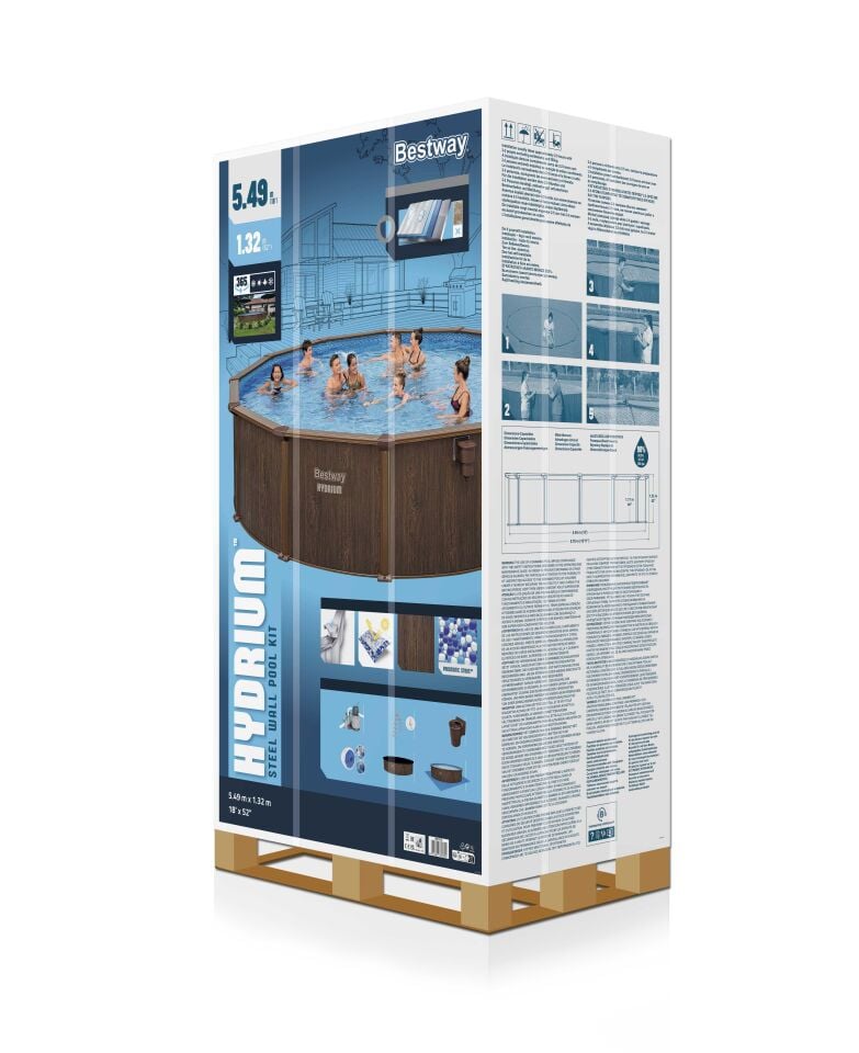 Bestway Prefabrik Havuz Hydrium Çelik Duvarlı Yerüstü Havuz Seti 5,49 m x 1,32 m 561CS