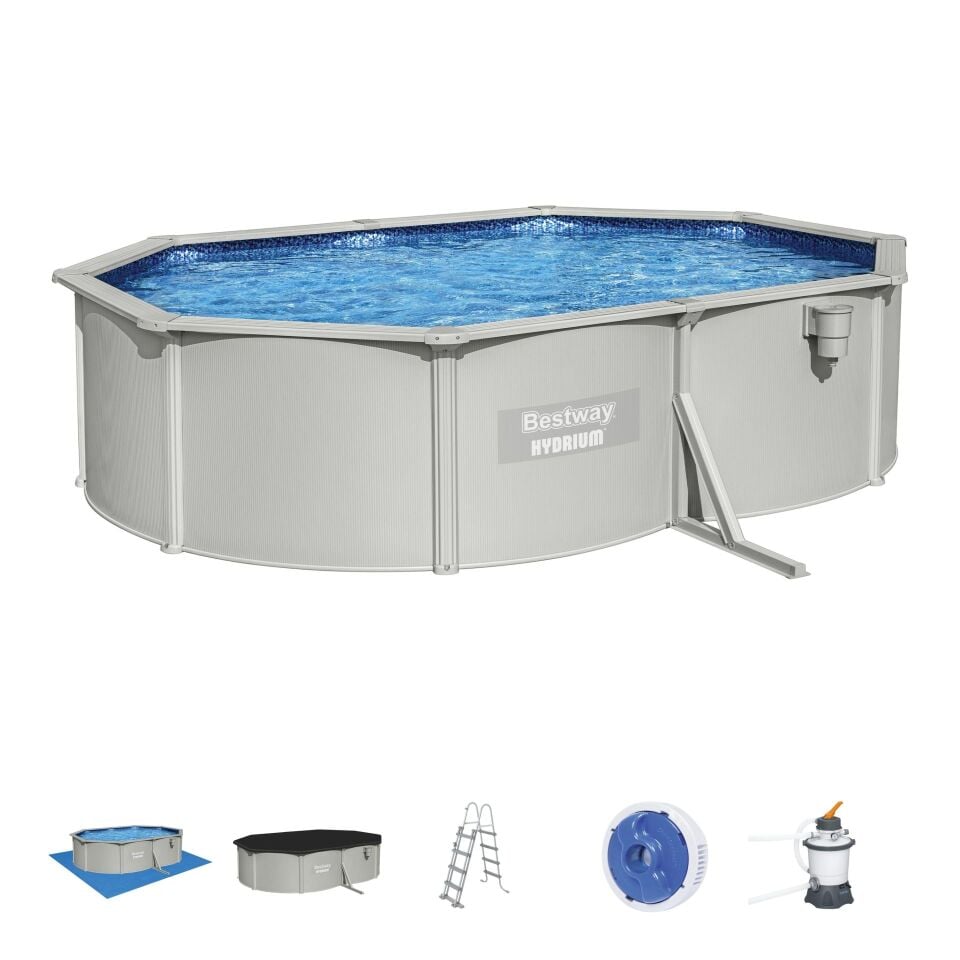 Bestway 56586 Hydrium Çelik Duvarlı Prefabrik Yer Üstü Havuz Seti 5,00 m x 3,66 m x 1,22 m