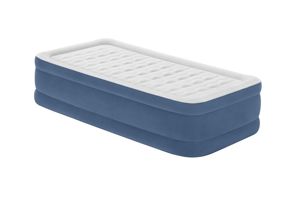 Bestway® 106713PXXX23 AlwayzAire™ Geniş Tek Kişilik Şişme Yatak, Entegre İki Yönlü Şişirme Aparatı ve Antimikrobiyal Kaplama 1.91 m x 97 cm x 46 cm