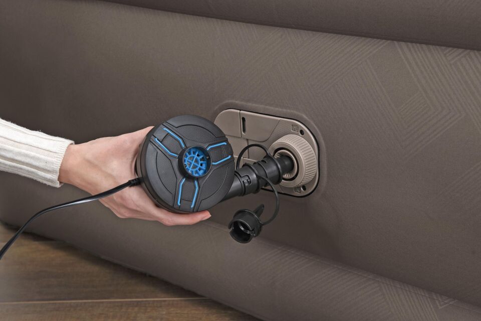 Bestway®  Fortech® Duvet Top Geniş Çift Kişilik Şişme Yatak ve Elektrikli Entegre Şişirme Aparatı 2.03 m x 1.52 m x 51 cm