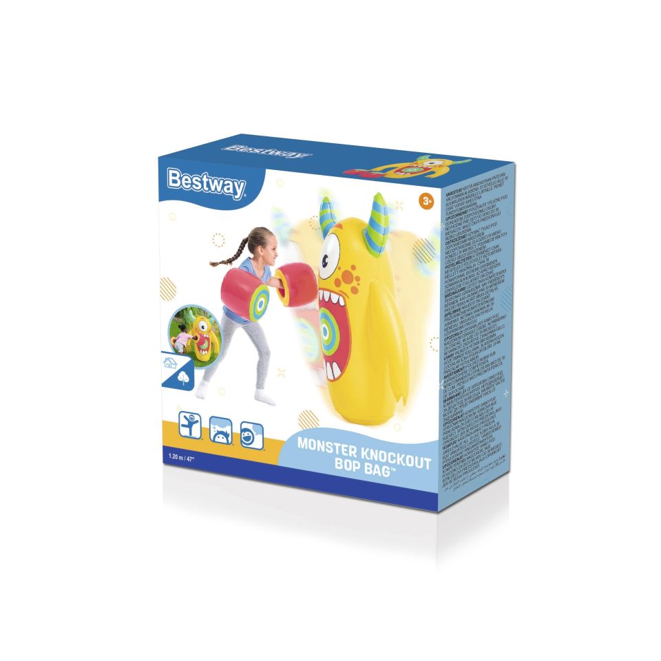 Bestway® 52545 Monster Knockout Bop Bag™ Hacıyatmaz ve Boks Eldivenleri