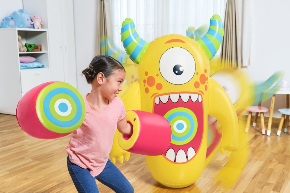 Bestway® 52545 Monster Knockout Bop Bag™ Hacıyatmaz ve Boks Eldivenleri