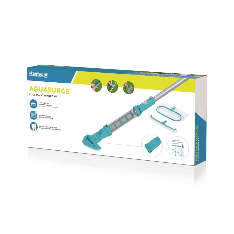 Bestway® AquaSurge™  58831 Havuz Bakım Seti - Vakum Süpürge ve Süzgeç ile
