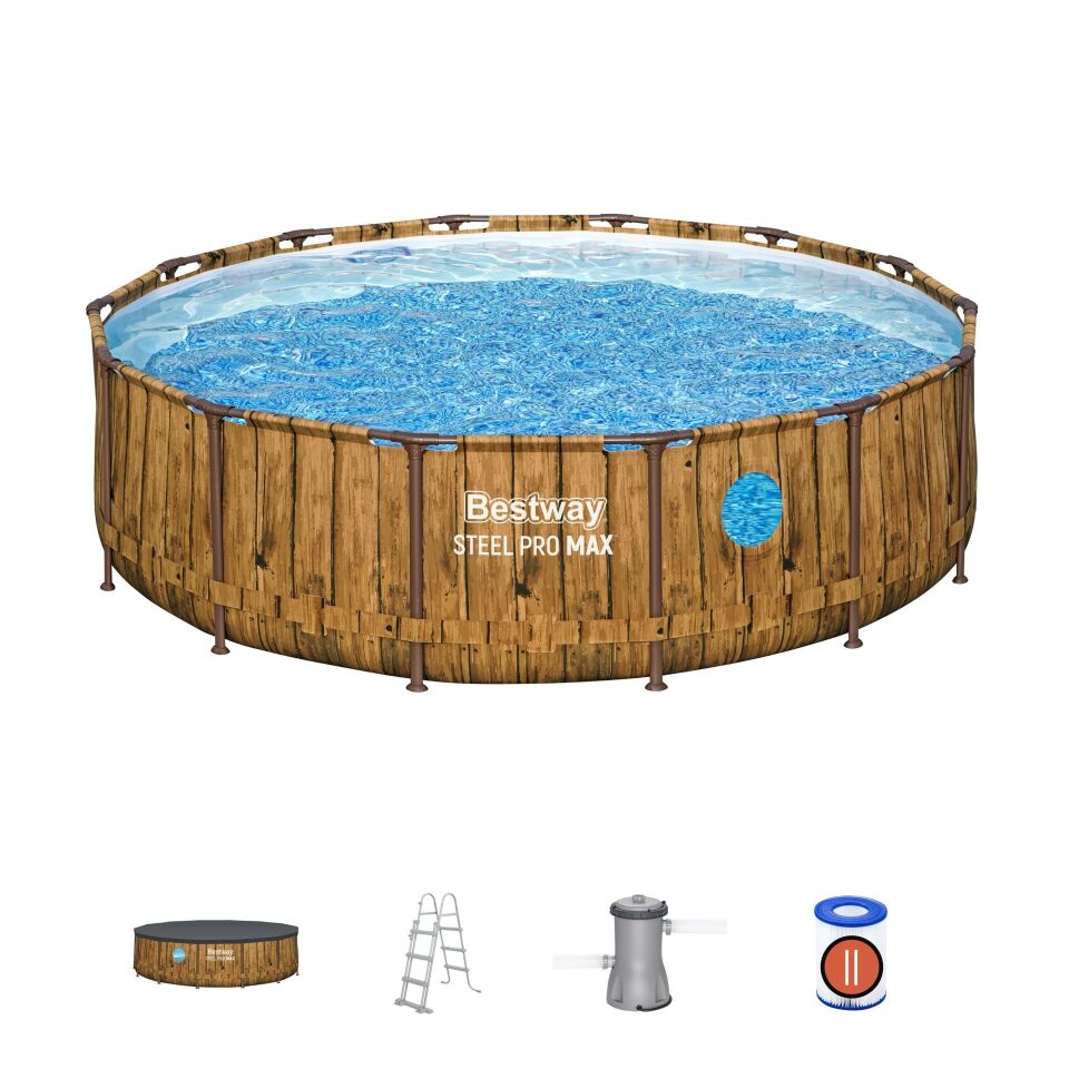 Bestway Prefabrik Havuz Steel Pro MAX  Splashview Çember Yerüstü Havuz Seti 4,27 m x 1,07 m 561JM