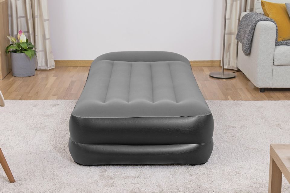 Bestway® 67401 Tritech™ Geniş Tek Kişilik Şişme Yatak, Entegre Elektrikli Şişirme Aparatı ve Antimikrobiyal Kaplama 1.91 m x 97 cm x 46 cm