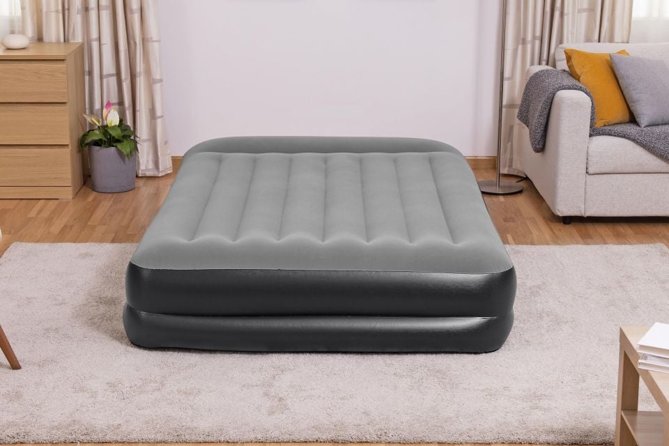 Bestway® 67403 Tritech™ Geniş Çift Kişilik Şişme Yatak, Entegre Elektrikli Şişirme Aparatı ve Antimikrobiyal Kaplama 2.03 m x 1.52 m x 46 cm