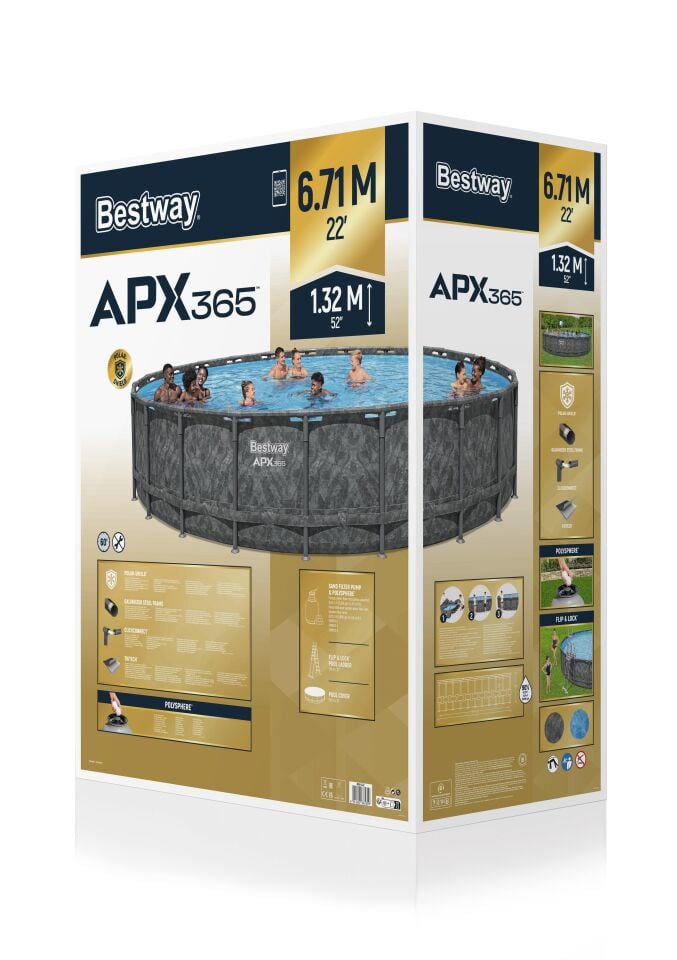 Bestway Prefabrik Havuz APX 365 Çember Prefabrik Havuz Seti 6,71 m x 1,32 m 561JZ