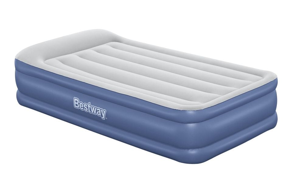 Bestway® 67628 Tritech™ Geniş Tek Kişilik Şişme Yatak, Entegre Elektrikli Şişirme Aparatı ve Antimikrobiyal Kaplama 1.91 m x 97 cm x 46 cm
