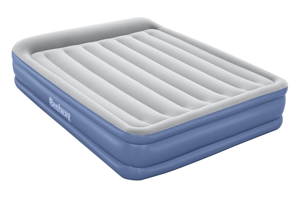 Bestway® 67630 Tritech™ Geniş Çift Kişilik Şişme Yatak, Entegre Elektrikli Şişirme Aparatı ve Antimikrobiyal Kaplama 2.03 m x 1.52 m x 46 cm