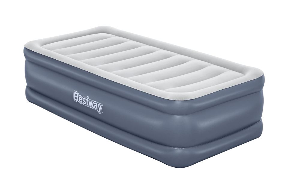 Bestway® 106713GXXX23 Tritech™ Geniş Tek Kişilik Şişme Yatak, Entegre Elektrikli Şişirme Aparatı ve Antimikrobiyal Kaplama 1.91 m x 97 cm x 51 cm