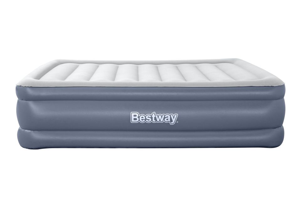 Bestway® 106713IXXX23 Tritech™ Geniş Çift Kişilik Şişme Yatak, Entegre Elektrikli Şişirme Aparatı ve Antimikrobiyal Kaplama 2.03 m x 1.52 m x 51 cm