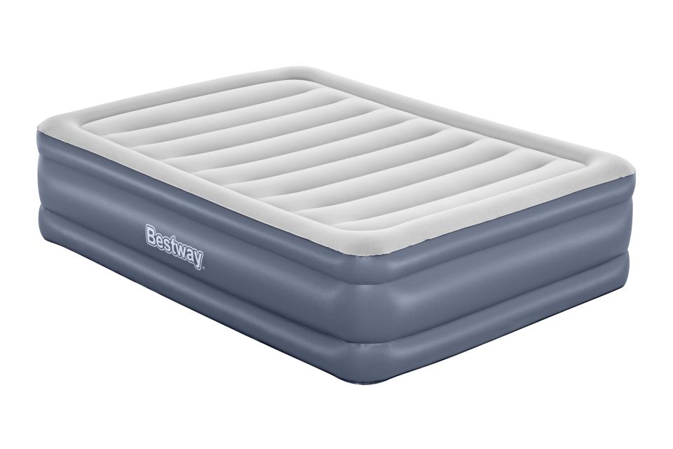 Bestway® 106713IXXX23 Tritech™ Geniş Çift Kişilik Şişme Yatak, Entegre Elektrikli Şişirme Aparatı ve Antimikrobiyal Kaplama 2.03 m x 1.52 m x 51 cm