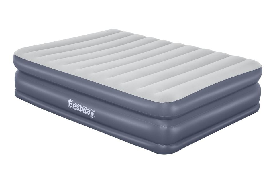 Bestway® 1067925XXX23 Tritech™ QuadComfort™ Geniş Çift Kişilik Şişme Yatak, Entegre Elektrikli Şişirme Aparatı ve Antimikrobiyal Kaplama 2.03 m x 1.52 m x 51 cm
