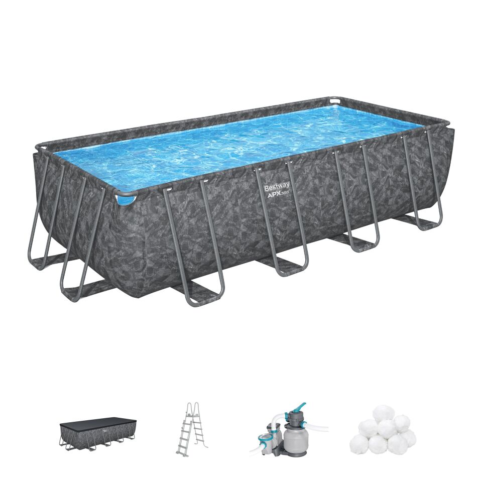 Bestway Prefabrik Havuz APX 365  Prefabrik Dikdörtgen Havuz Seti 5,49 m x 2,74 m x 1,32 m 561KA