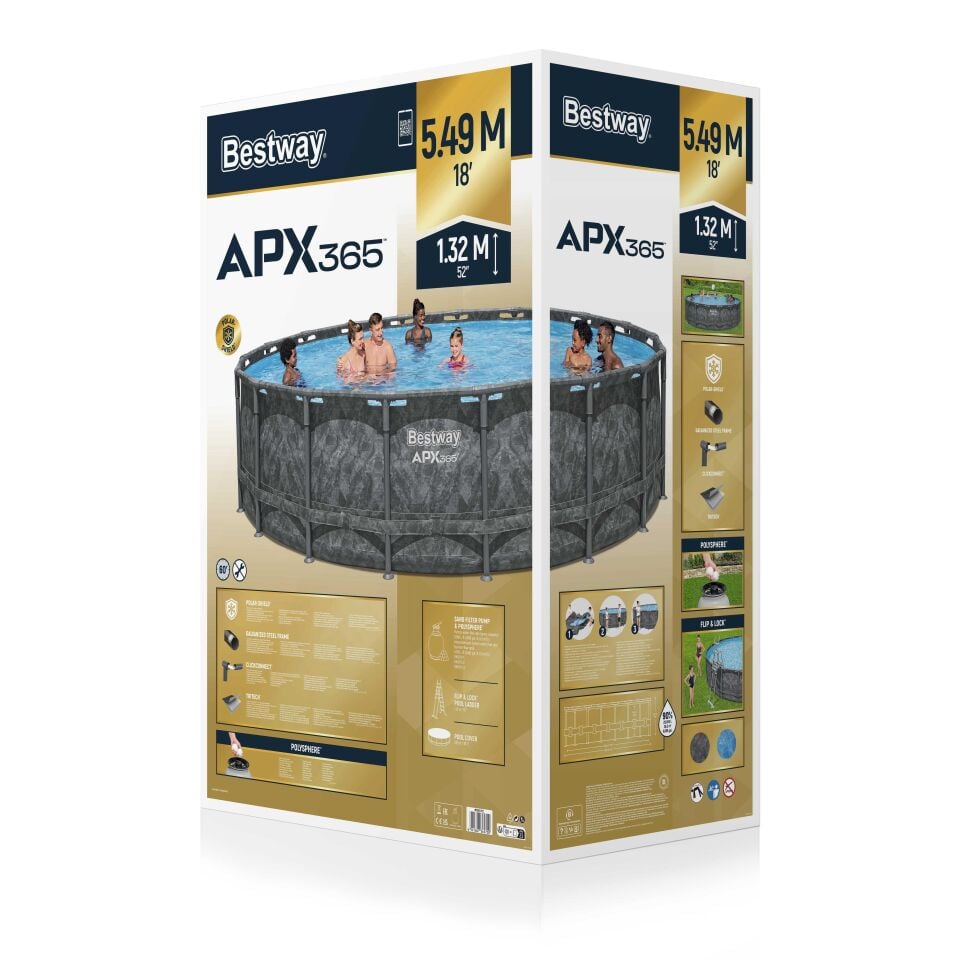 Bestway Prefabrik Havuz APX 365 Çember Prefabrik Havuz Seti 5,49 m x 1,32 m  561KC