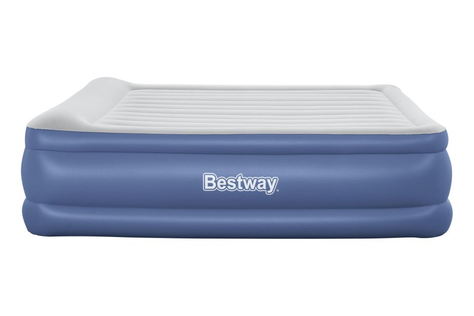 Bestway® 1067692XXX23 Tritech™ Ekstra Geniş Çift Kişilik Şişme Yatak, Entegre Elektrikli Şişirme Aparatı ve Antimikrobiyal Kaplama 2.03 m x 1.93 m x 56 cm