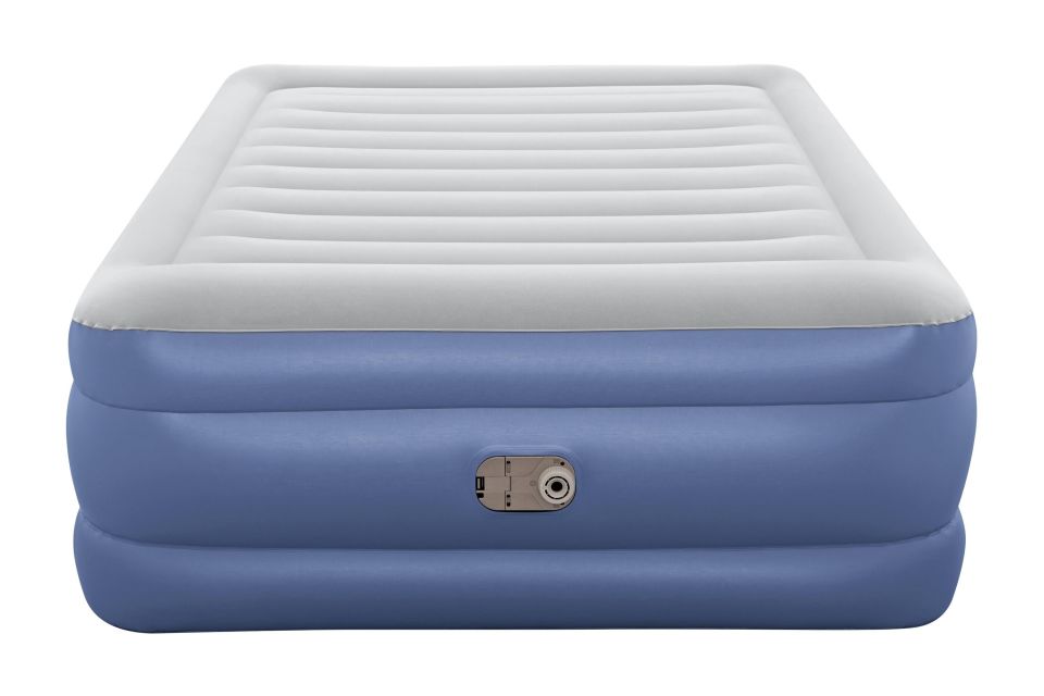 Bestway® 1067690XXX23 Tritech™ Geniş Çift Kişilik Şişme Yatak, Entegre Elektrikli Şişirme Aparatı ve Antimikrobiyal Kaplama 2.03 m x 1.52 m x 61 cm